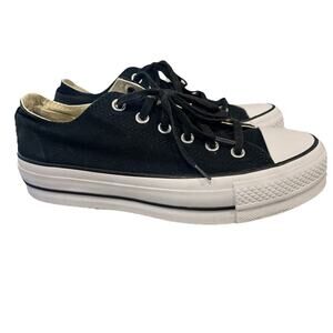 Converse Chuck Taylor Lift Shoes Women's 8 Black White Low Platform Sneaker